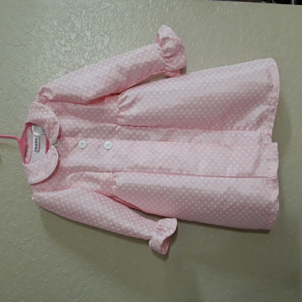 Blueberi Boulevard pink with white polka dots Girls Top Coat